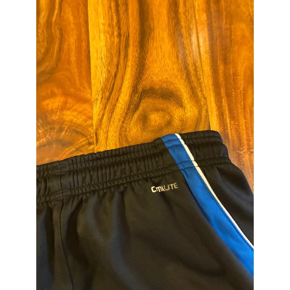 Adidas Climalite Track Pants Mens Small Black Blue White Stripes Y2K Sportswear